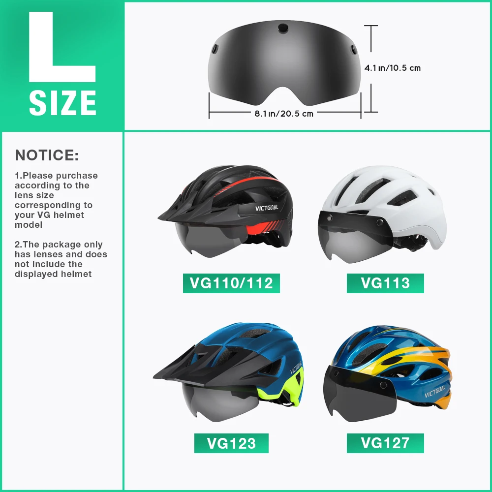 VICTGOAL Bicycle Helmet Lens Magnetic Helmet Goggles Cycling Helmets Shield MTB Road Bike Helmets Accessories For Night Cycling