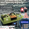 스마트 소나 물고기 무선 제어 미끼 보트, 자동 리턴 야간 조명, RC 낚시 보트, 99GPS, 2.4G, 600M, 3kg 적재 호퍼 4 개 1