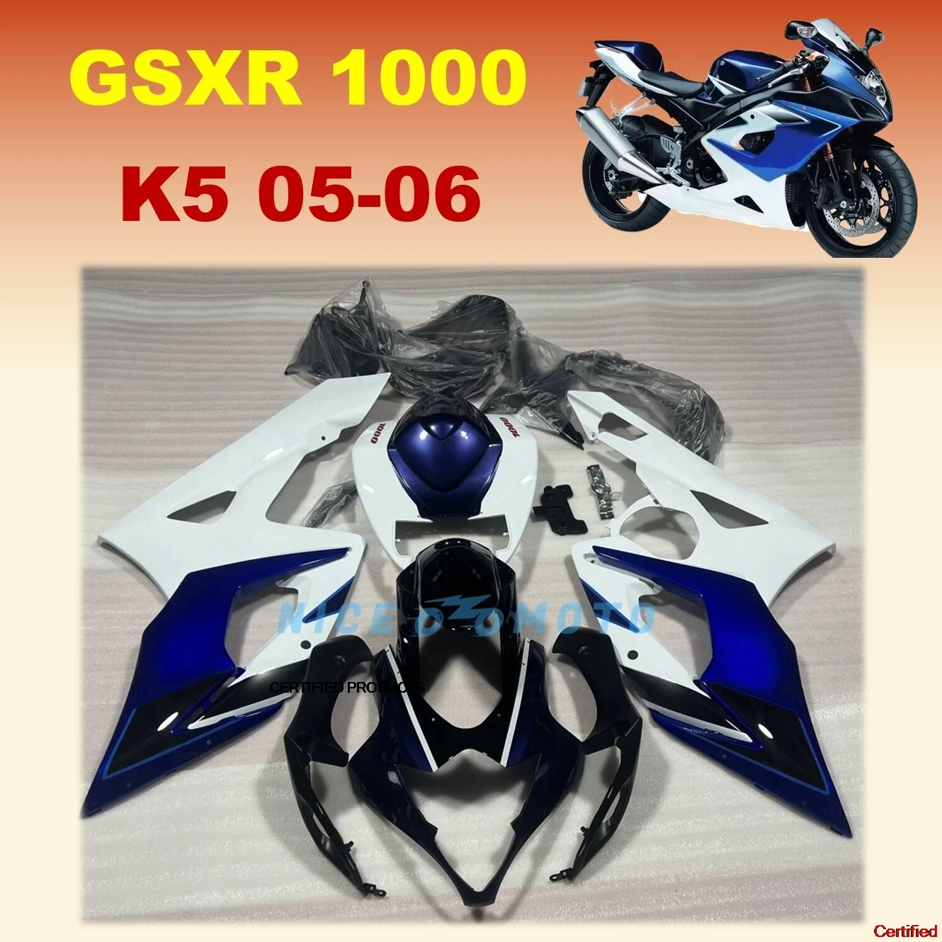 

Suzuki GSXR1000 K5 2005 2006 GSX-R1000 gsxr 1000 05 06 Motorcycle Rebuild Bodywork Set ABS Plastics Fairing kit