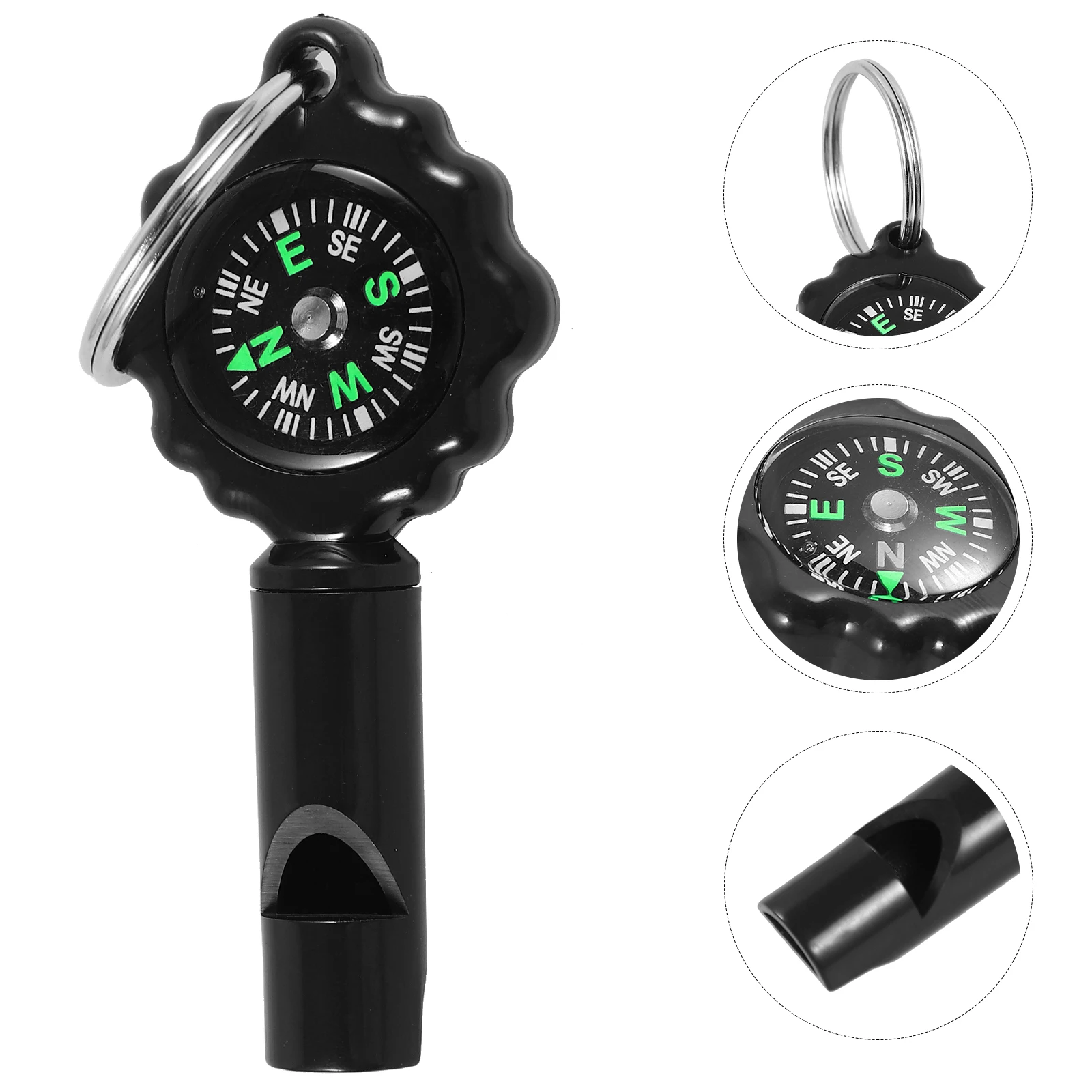 

Compass Keychain Camping Camping Whistle Compass Gear for Hiking Outdoor Pendant Multi function Small Portable Precision