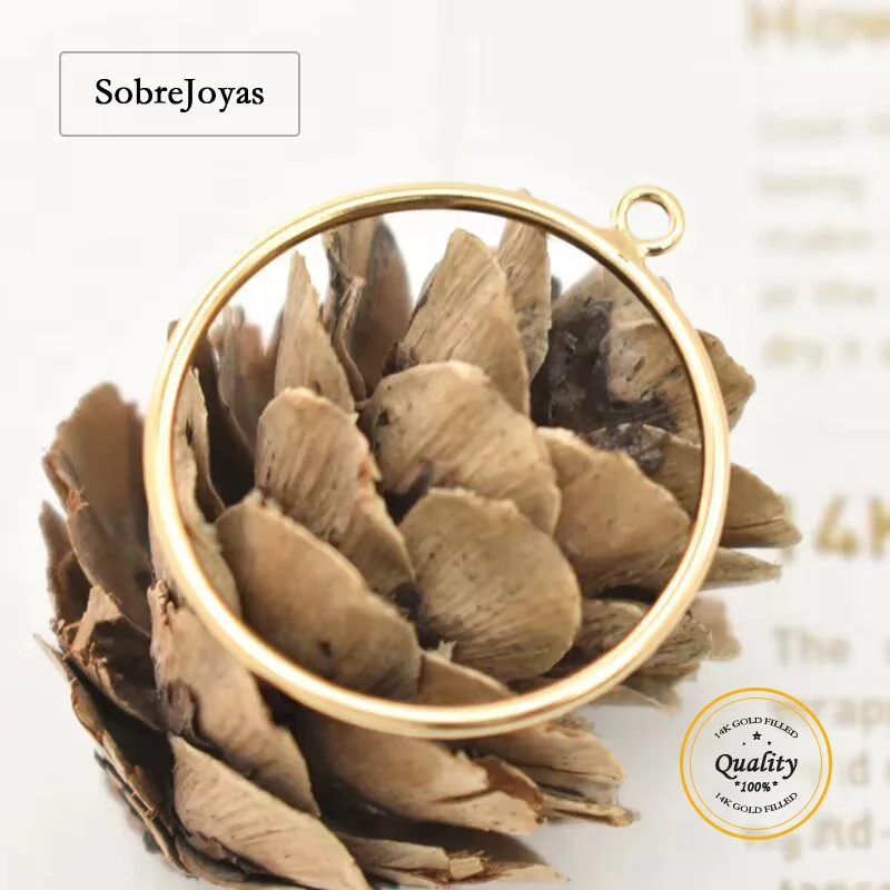 

14K Gold Filled round Charm Pendant 15/20/25/30MM for DIY Jewelry Making Accessories Gold Drop Jewelry Findings