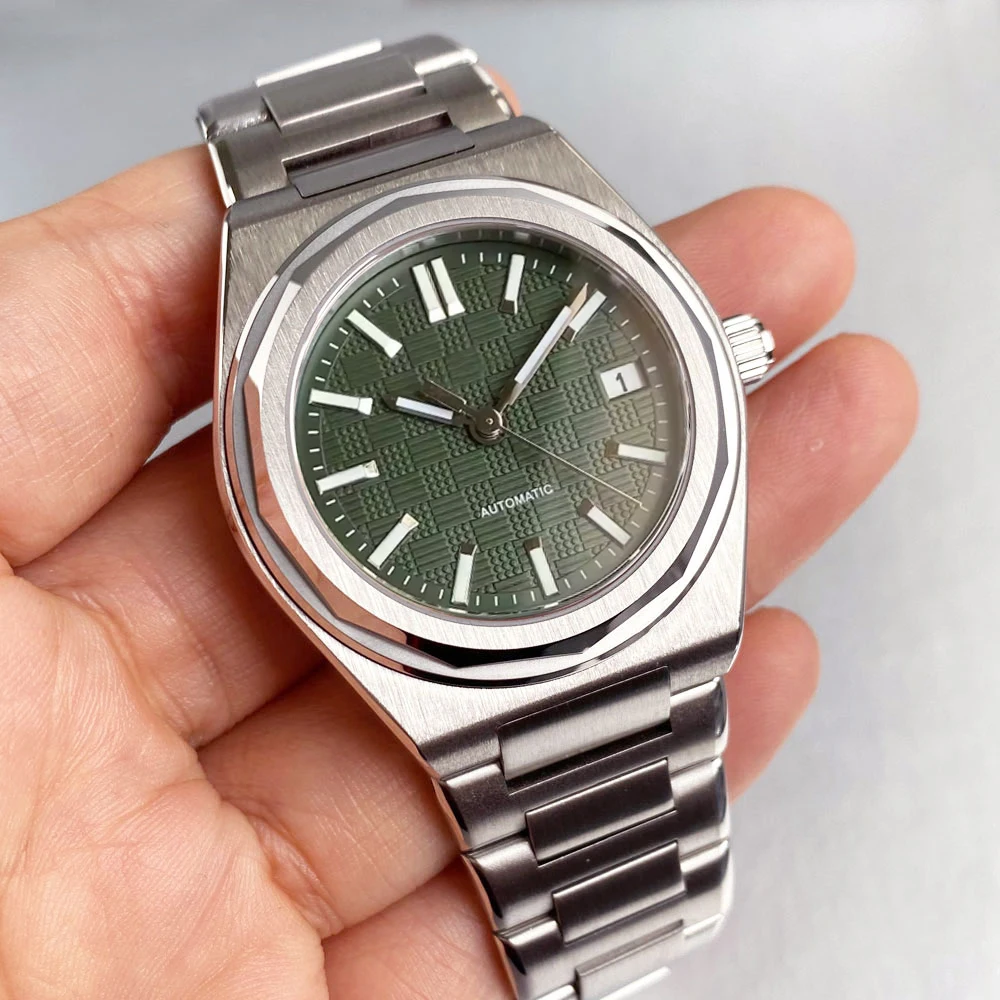 

Мужские часы Tandorio Japan NH35A, 40 мм, автоматические, водонепроницаемые до 200 м, с зеленым/синим циферблатом в клетку, люминесцентным покрытием, сапфировым стеклом, роскошные, с браслетом из нержавеющей стали.