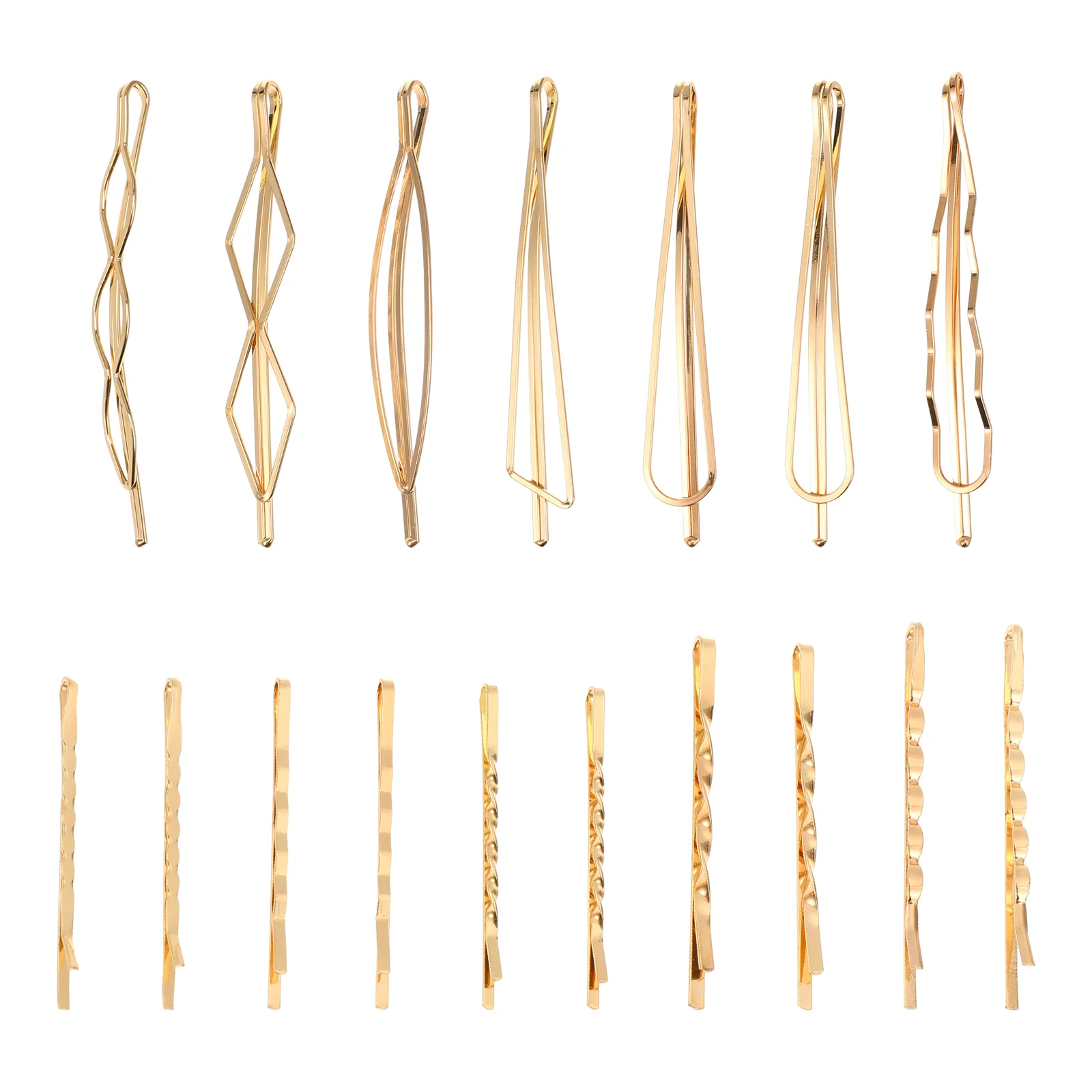 

17 Pcs Gold Decor Fashion Hair Clips Simple Women Pin Barrettes Miss Girl Pearl Hairpin