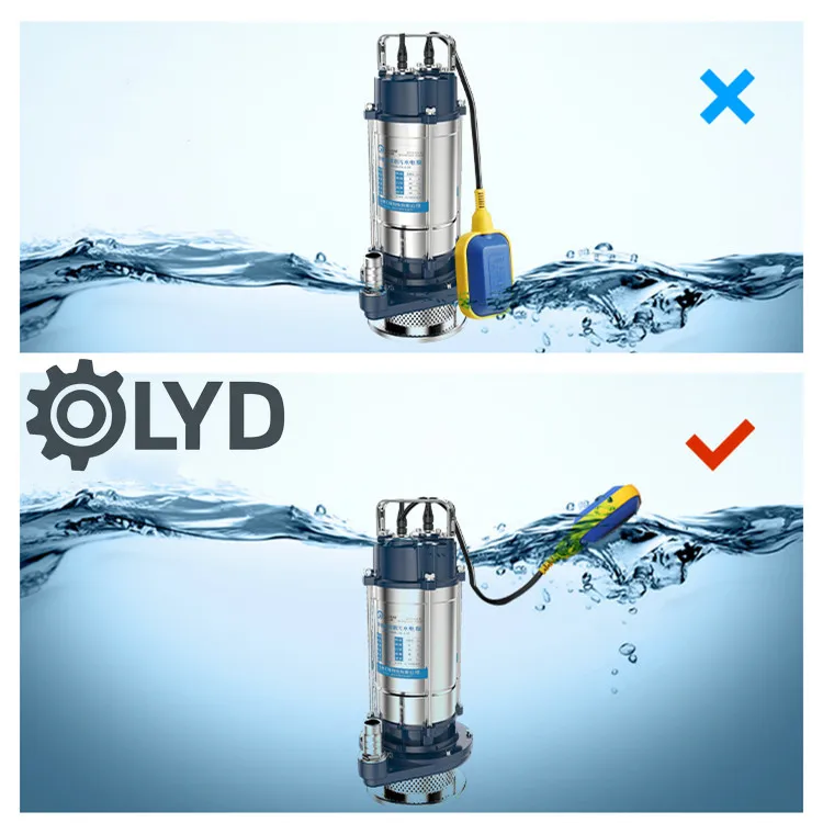 Submerged Sewage Pump for Dirty Water Treatment Pompa Air Celup WQD15-15-1.5 2hp Submersible Stainless Steel Irrigation