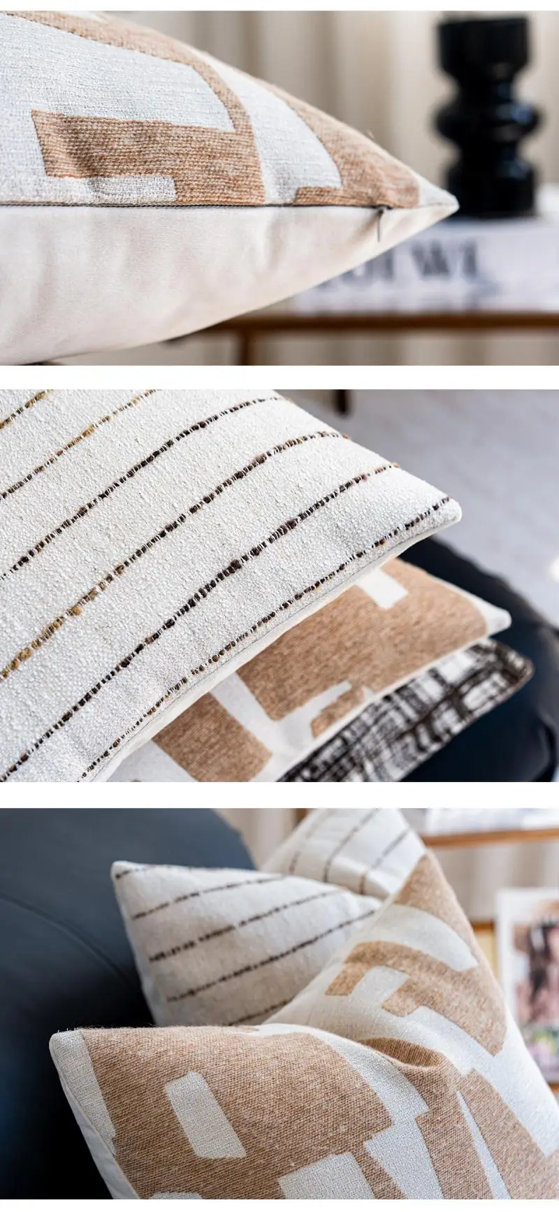 Einfache geometrische Kissenhülle im Luxus-Stil für Wohnzimmer, Sofa, Kopfteil, Dekokissenbezug für Zuhause – Detail 4