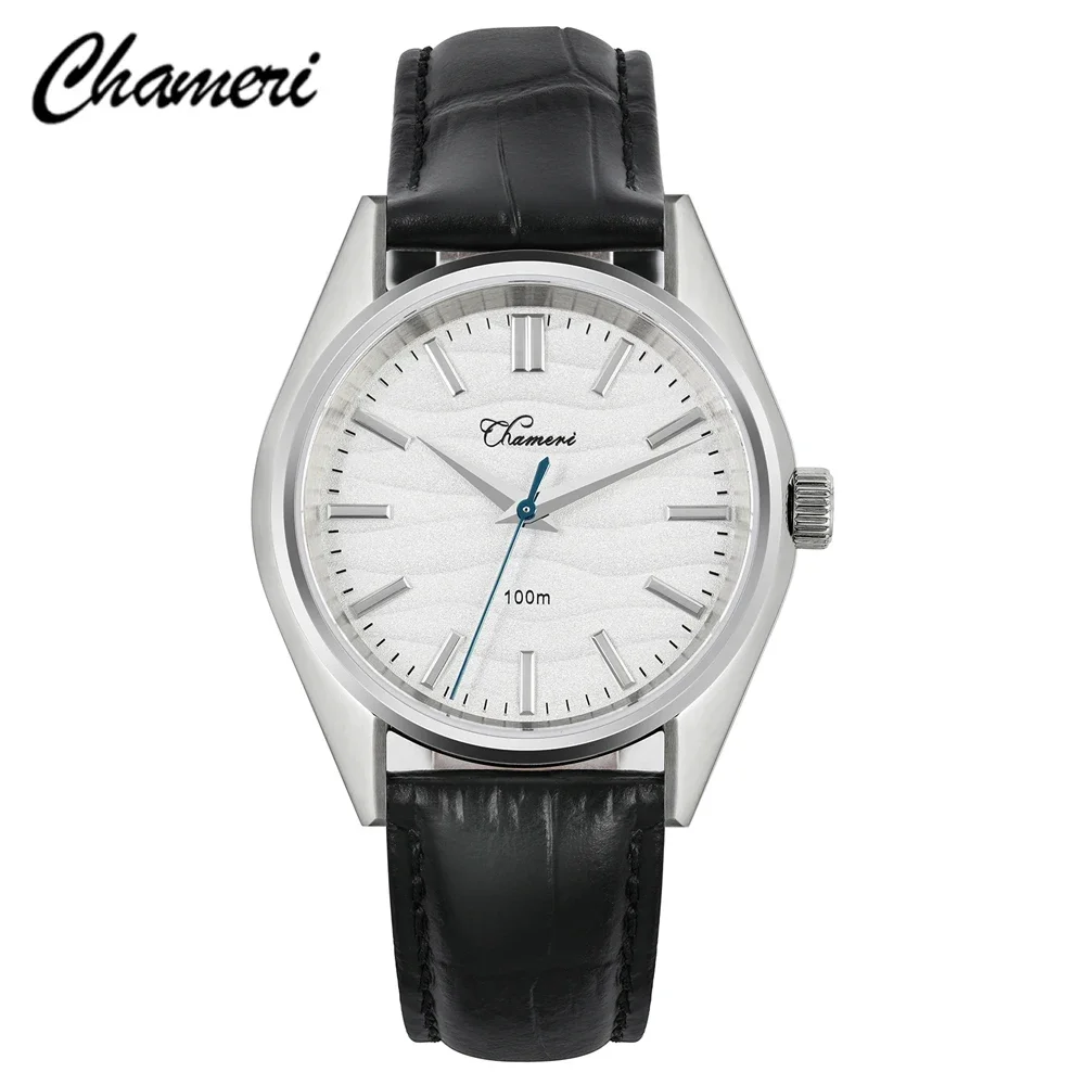 

Chameri GS04 37mm Watch VH31 Sweep Second Movement Business Wristwatch 316L Stainless Steel Sapphire Glass Vintage Watches Watch