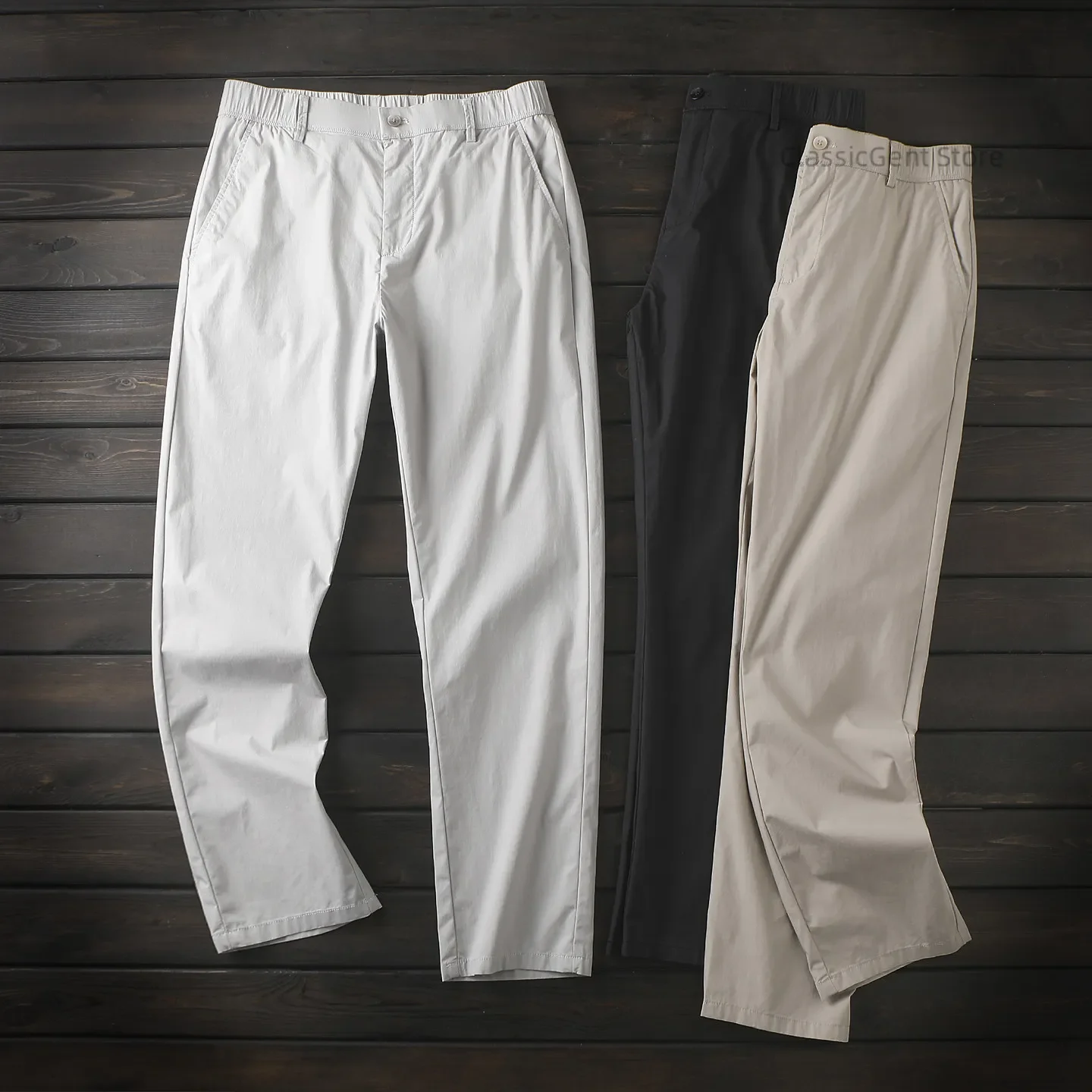 

Spring and summer natural linen cotton/lyocell high-end men's refreshing breathable fit casual trousers
