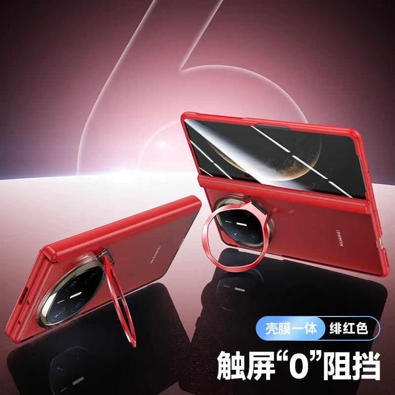 Transparent case for Huawei Mate X6 with lens holder, transparent shell film, integrated collectible protective cover