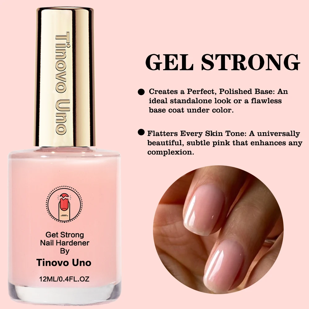 ทินโนโว ยูโน น้ำยาเคลือบเล็บสีชมพู 12 มล. สำหรับตกแต่งเล็บ สีชมพูธรรมชาติ น้ำยาบำรุงเล็บให้แข็งแรง แห้งเร็ว ให้เล็บแข็งแรงขึ้น