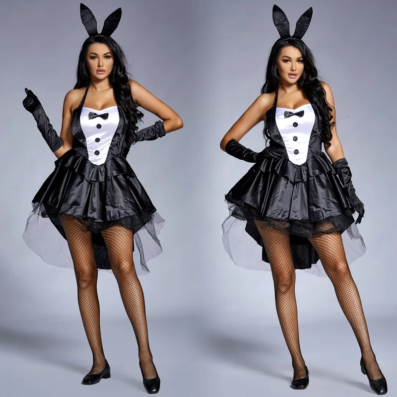 

Sexy Rabbit Girl Cosplay Dr loween Ne Hanging Women's Tuxedo Tailcoat Magic ow Performance Costume Women's Faion