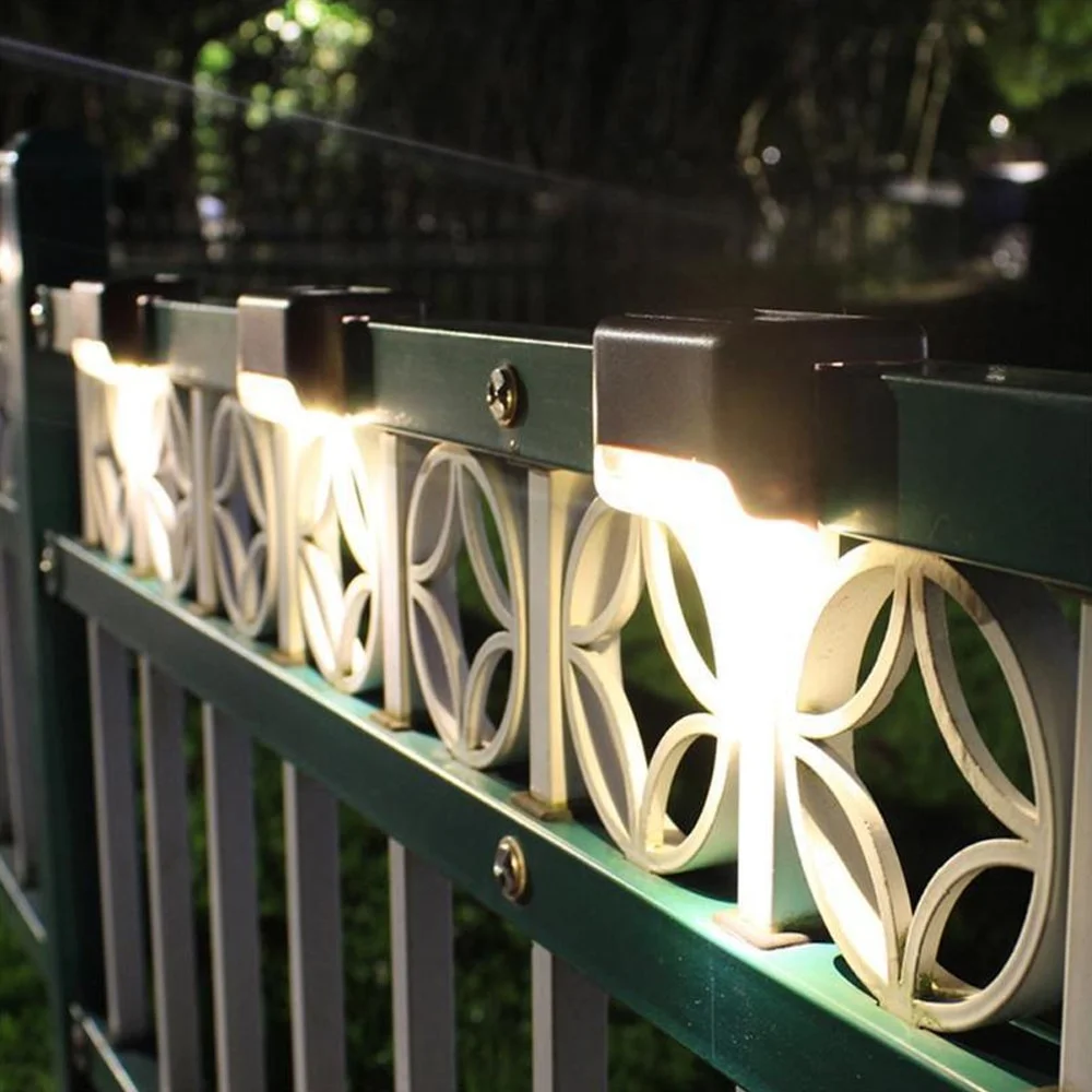 Luce solare da giardino per esterni luce bianca calda da parete per scale LED Street Step illuminazione decorazione per Patio Yard Fence Garden