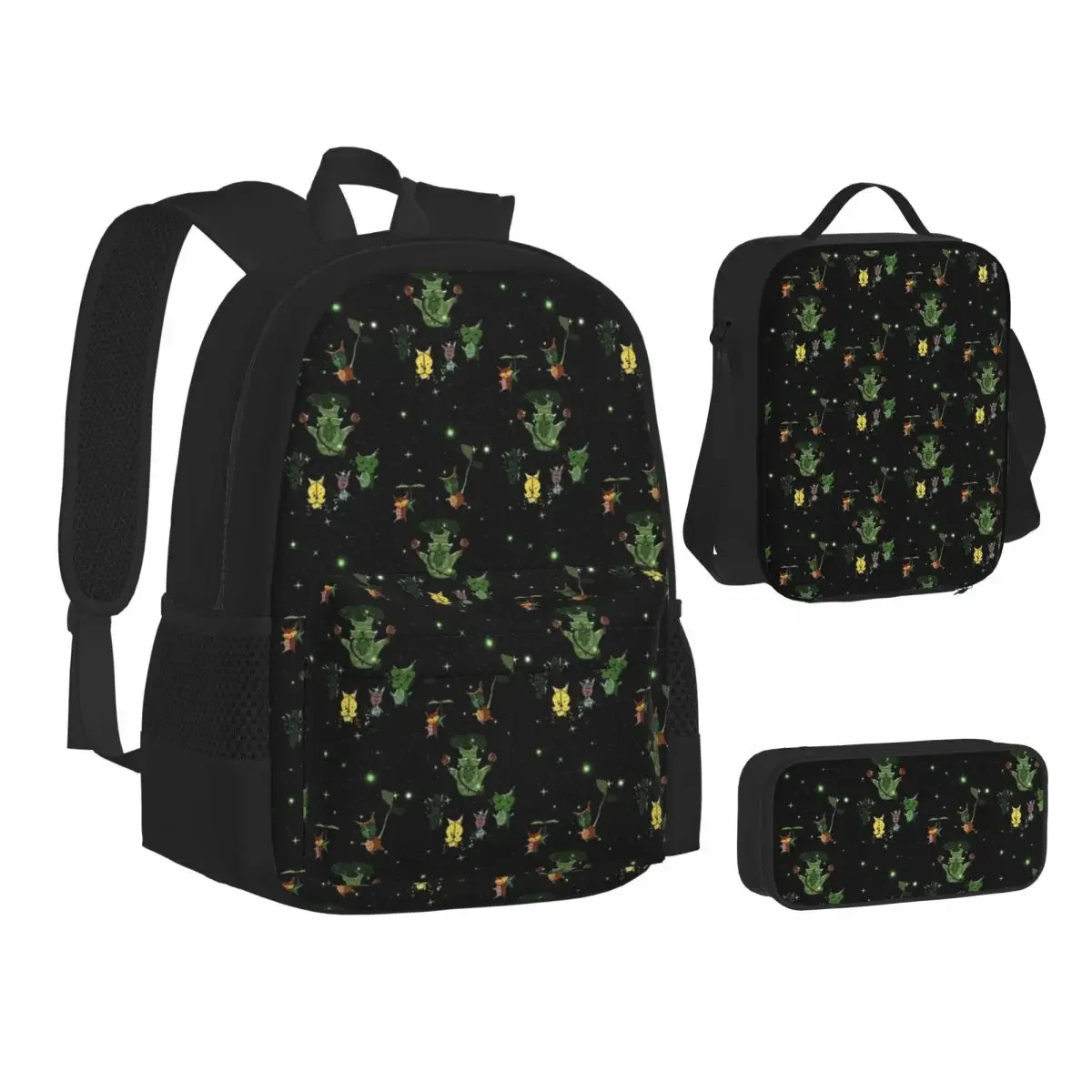 Hestu And Koroks Backpacks Boys Girls Bookbag Students School Bags Cartoon Kids Rucksack Lunch Bag Pen Bag Three-Piece Set