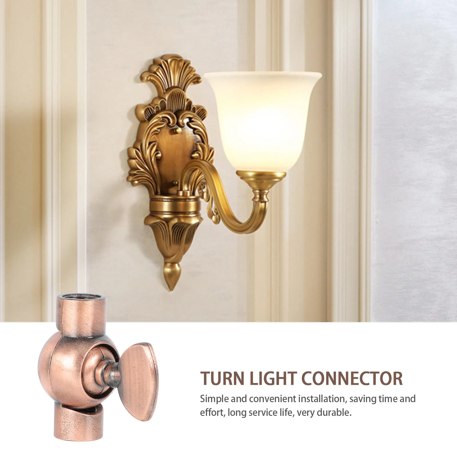 4Pcs Double-Way Turn Light Connector Universal Small Retro Wall Lamp Joint Lighting Decor Accessory Double-Way Turn