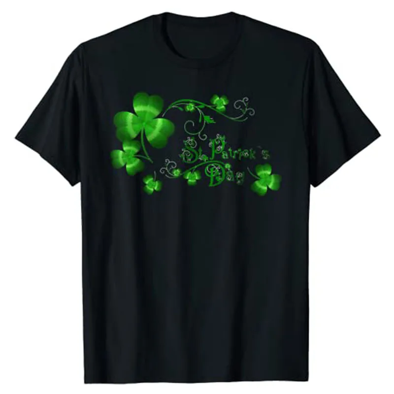 Happy ST Patricks Day and Shamrock Classic T-Shirt for Women Men Clothing Graphic Tee Tops Short Sleeve Blouses Gifts