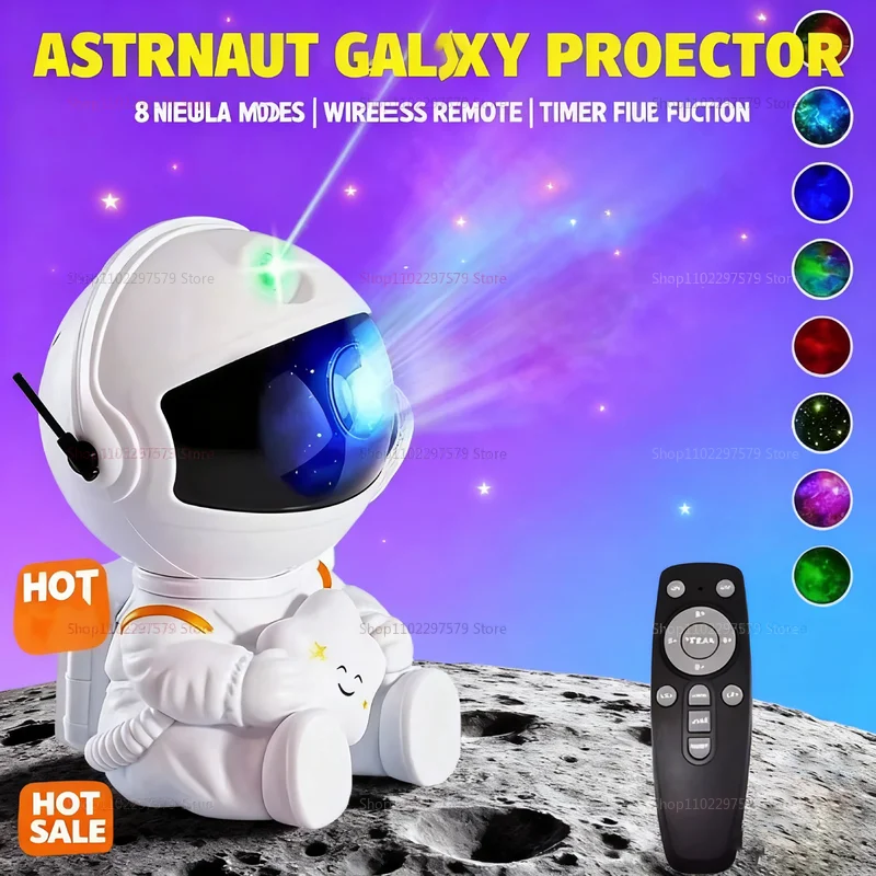 مصباح بروجيكتور ضوء ليلي لغرفة النوم للأطفال والكبار، سديم المجرة المرصعة بالنجوم، ديكور السماء المرصعة بالنجوم، هدية، مصباح غرفة رائد الفضاء Galaxy Starry Sky