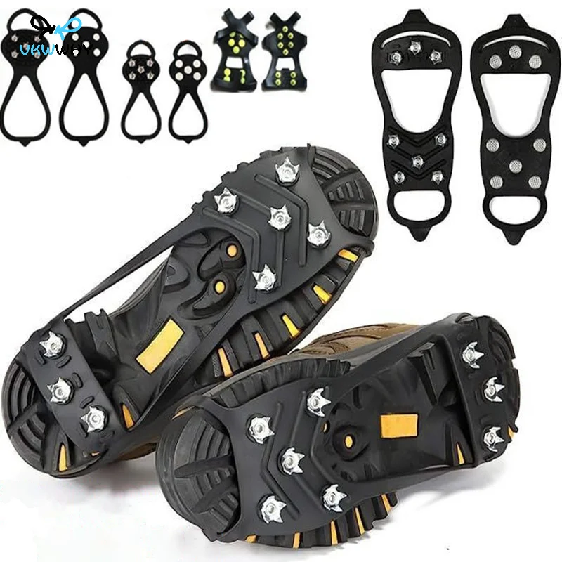 5/8 Teeth Outdoor Ice Claw Anti Slip Shoe Cover Ice Gripper Spike for Shoes Anti-Slip Hiking Mountain Climbing Ice Snow Crampons