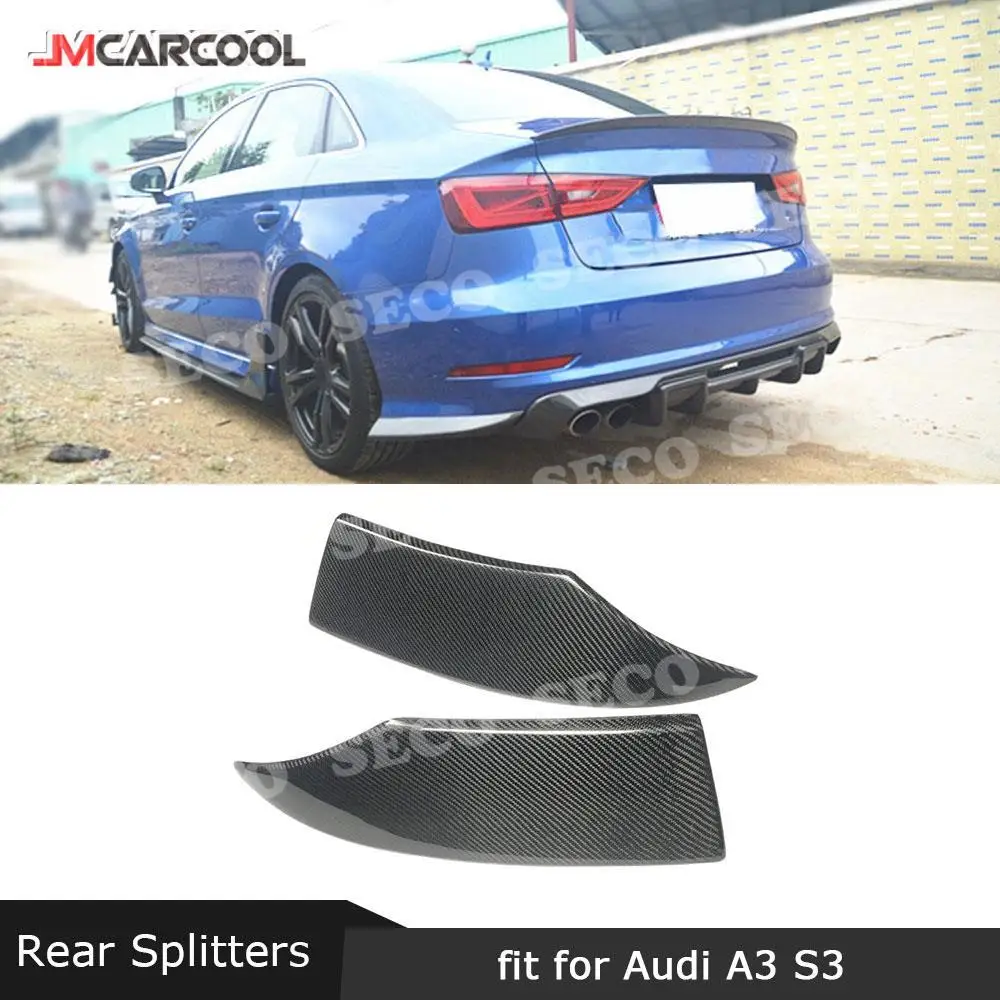 

Carbon Fiber Rear Lip Splitters Aprons FRP Back Bumper fender Plate Flaps Car Styling For Audi A3 S3 Sedan 2014 -2016