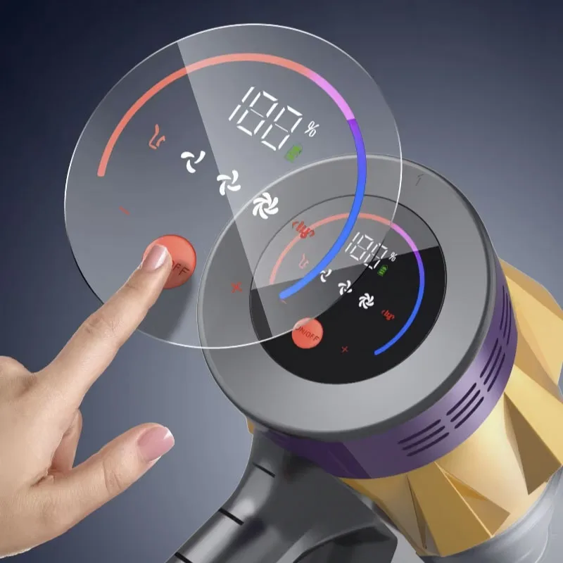 مكنسة كهربائية محمولة لاسلكية IDEACH V18 بقدرة 550 وات 45 كيلو باسكال، شاشة لمس قوية، بطارية قابلة للإزالة، مكنسة كهربائية عمودية