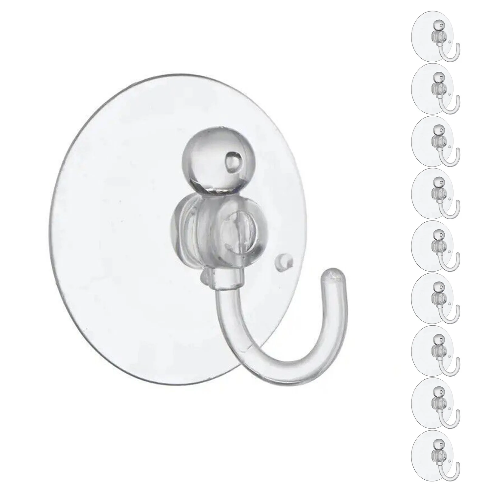 

Suction Cup Hook PVC Material Reusable and Damage Free Perfect for Holding Keys Towels and Kitchen Utensils Pack of 10