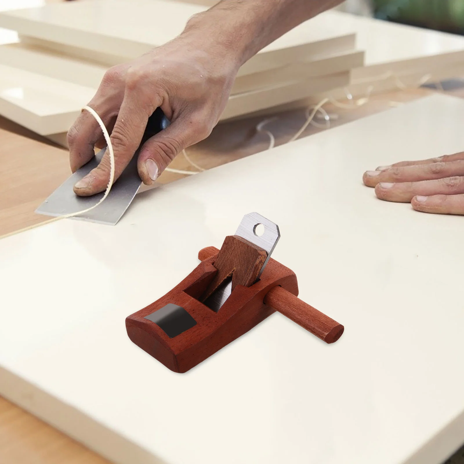 

Wooden Hand Planer Wide Adjustable Flat Planing Bed Hand Pushed Woodworking Tool Carpenter DIY Plane Portable Woodworking Plane