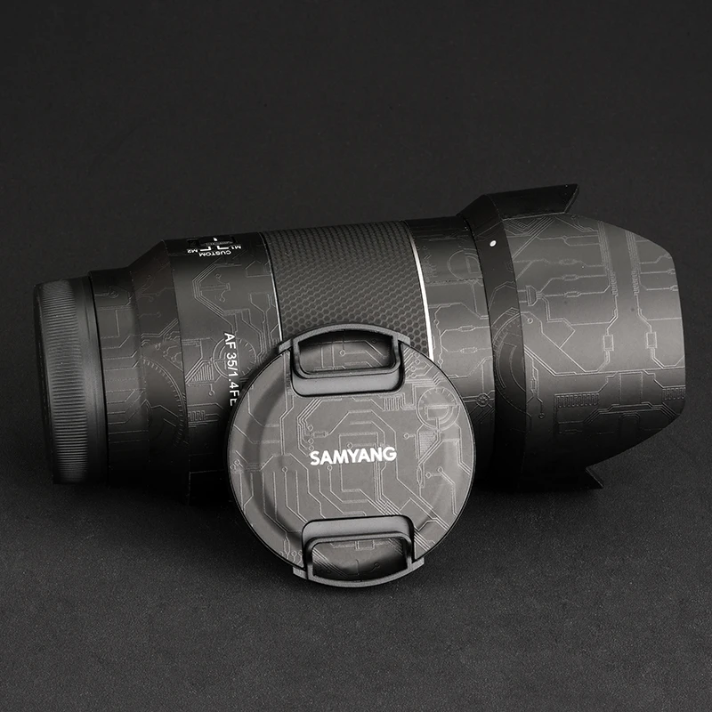 ل Samyang AF 35 مللي متر F1.4 FE II ملصق لاصق من الفينيل فيلم التفاف عدسة الكاميرا الجسم واقية ملصق معطف 35 1.4 II AF35/1.4FE II AF35