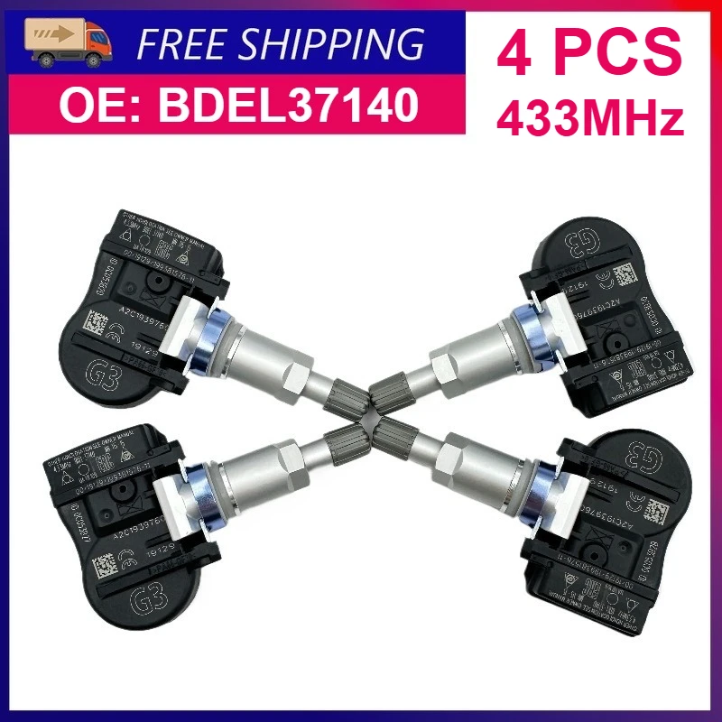 4PCS Tire Pressure Monitoring Sensor BDEL37140 BDEL-37-140 TPMS 433MHz For Mazda 3 CX-30 2019 2020 2021 2022 2023 2024