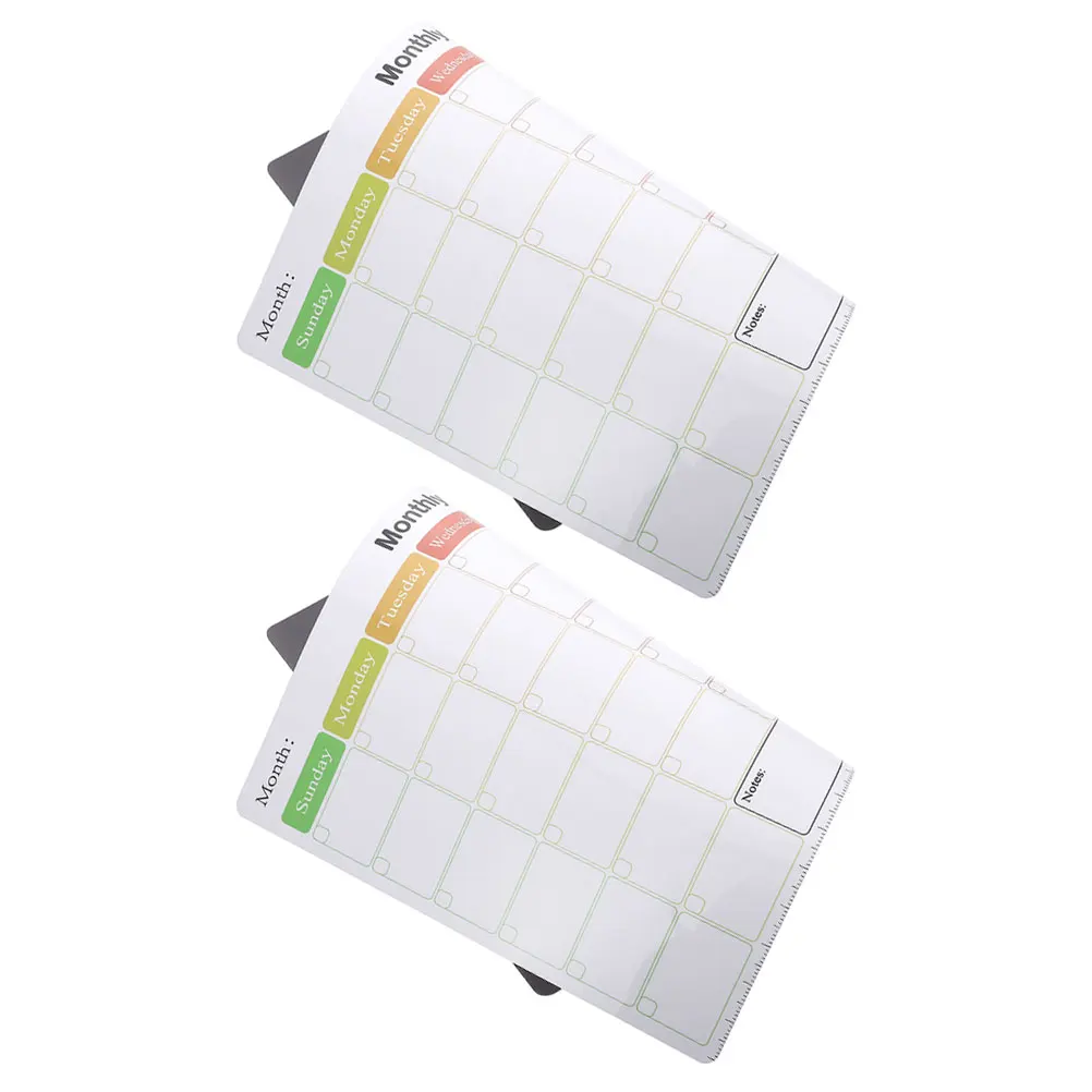 

2pcs Magnetic Refrigerator Calendar Set Chalkboard Fridge Whiteboards Kitchen Planner Memo Board Sticker Reminders Schedule Dry