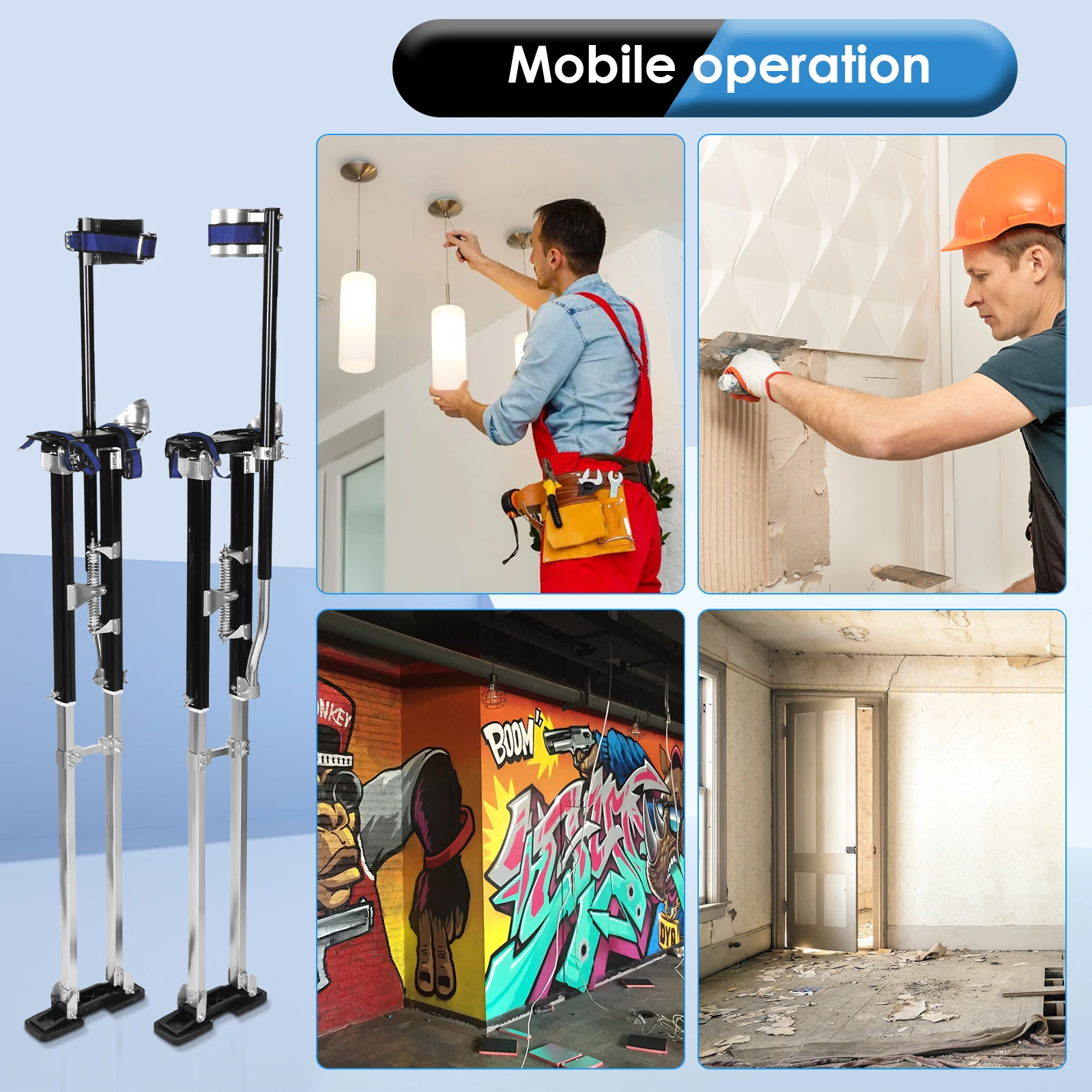 

Алюминиевые строительные леса 48-60 дюймов с регулируемой высотой для покраски, монтажа потолков, гипсокартона, работы с лентой, костюмов для парадов