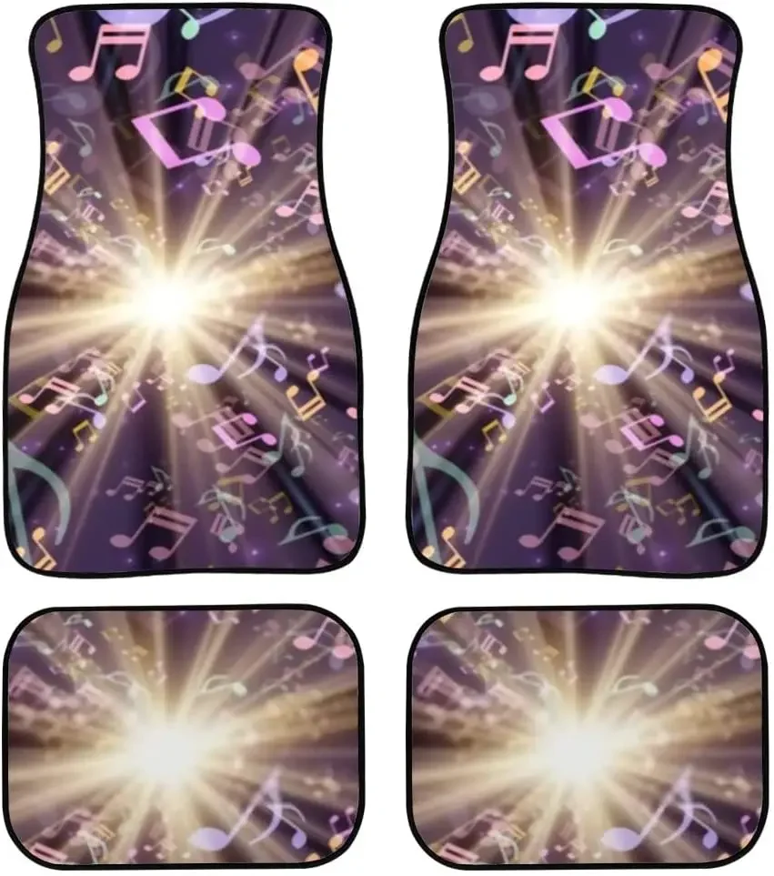 Car Floor Mats Cosmic Radiation Lots Musical Note Multicolor Print Design Carpet Car SUV Truck Floor Mats 4 Pcs, Car Mats Ca