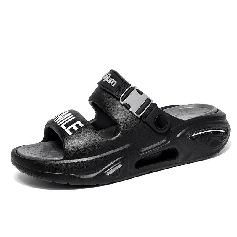 Nuevas zapatillas de hombre de gran tamaño, sandalias deportivas informales de suela gruesa a la moda, zapatos de playa al aire libre transpirables ligeros de EVA para hombre