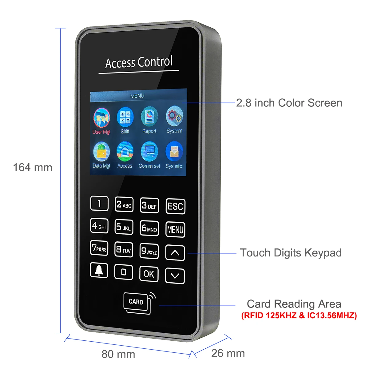 Free Cloud WiFi Proximity Card Time Attendance System Employee workforce RFID 125khz IC 13.56mhz Time Clock Management Solution