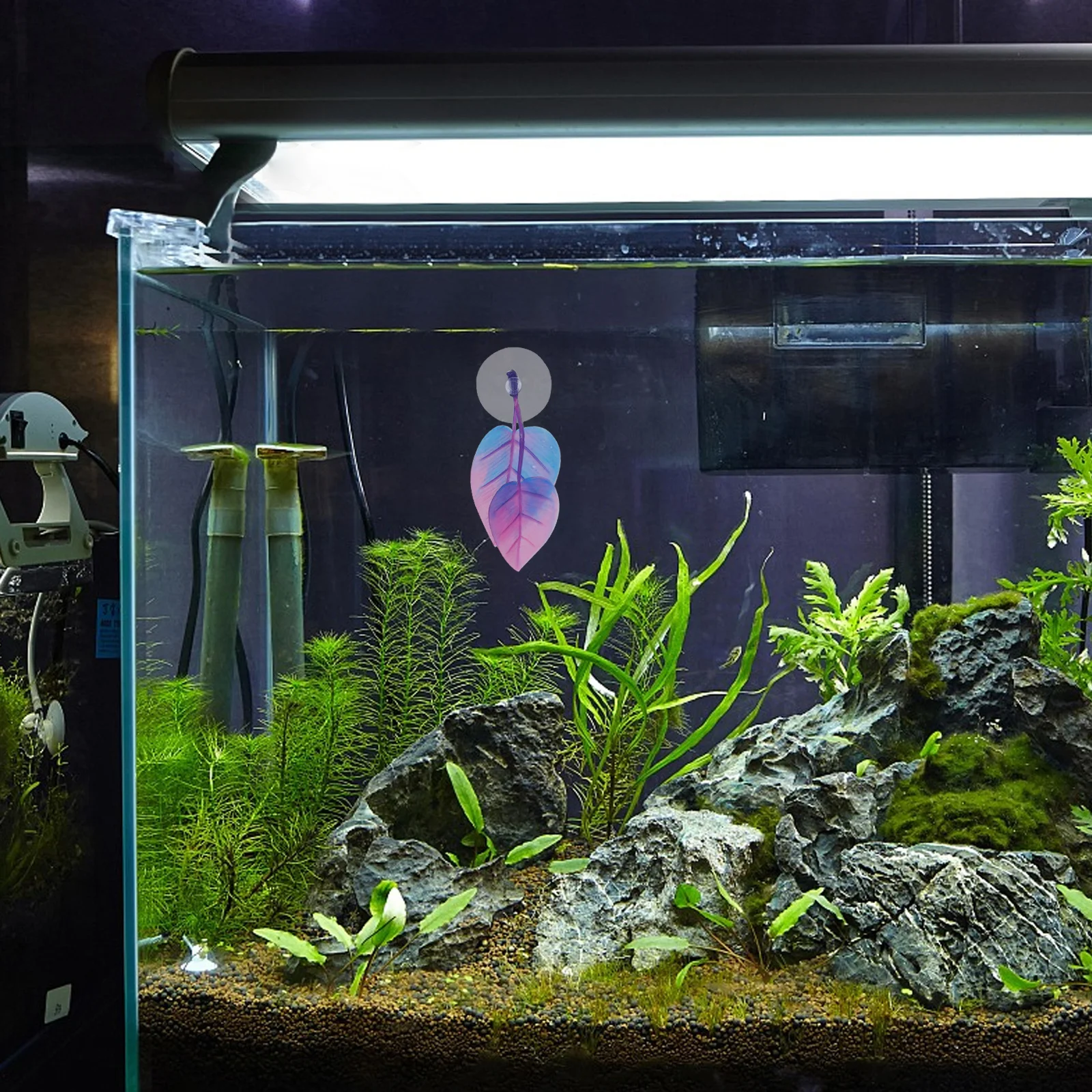 

Betta Fish Leaf Hammock Aquarium Resting Bed Suction Cup Plastic Plants Safe for Betta Spawning Tank Adornment