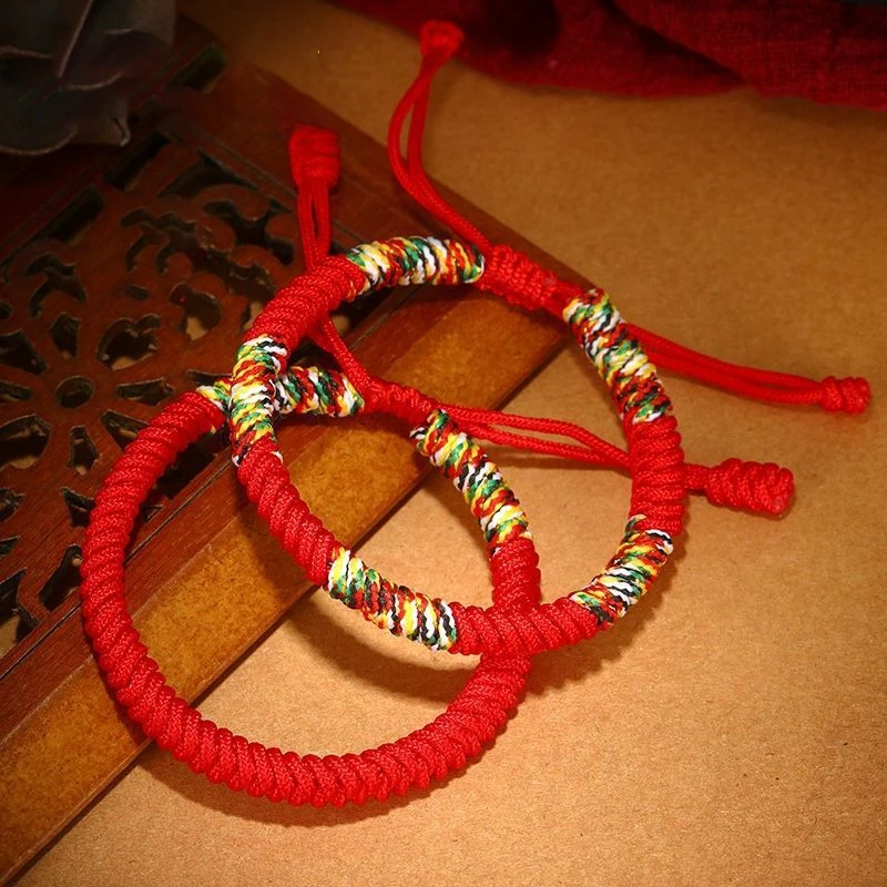 Tibetan Buddhism Lucky Bracelet Unisex Braided Adjustable King Kong Knot Red String Bracelets For Men Women Couple Pulsera