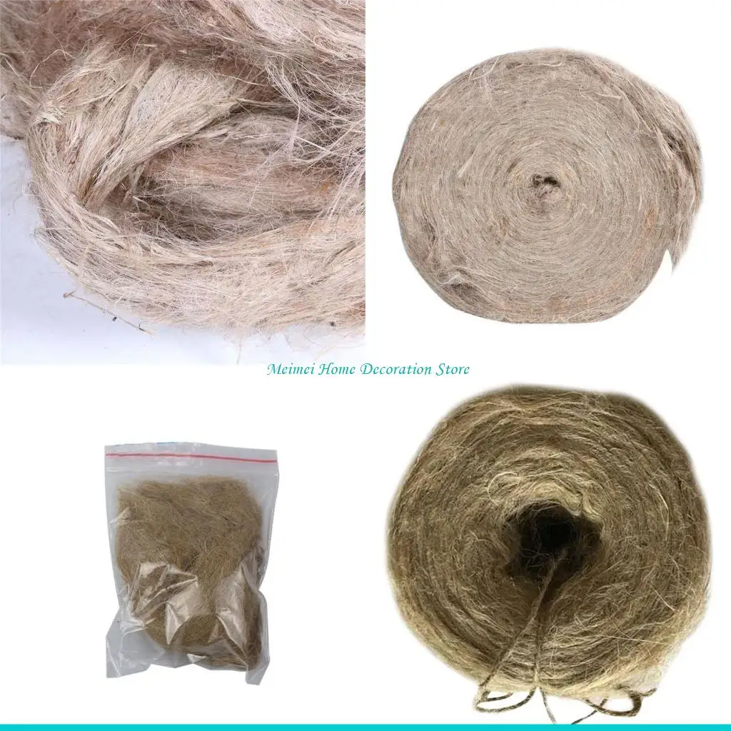 H7BF Jute Wire Outdoor Drill Flint-Tinder Linseed Wire Firelighter Charcoal Flame Ignition-Stick Trekking