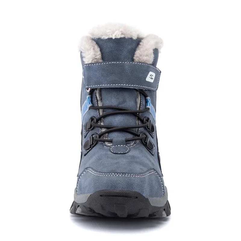 Botas de nieve de invierno para niños y niñas de alta calidad, zapatos cálidos de algodón con plataforma, calzado impermeable de cuero para otoño, zapatillas para niños de 5 a 12 + y