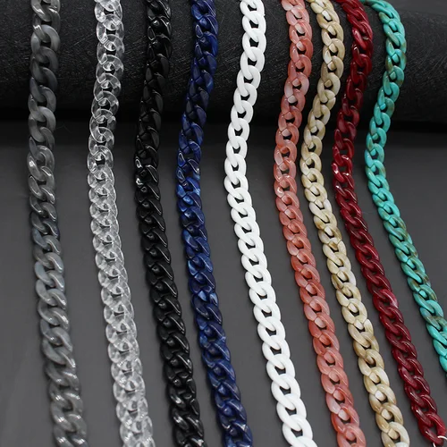 Imagen 2 del producto Gafas de sol de cristal acrílico a la moda, cadena para gafas, máscara, cordón colgante, correa, oculaires, cordón de moda para el cuello, accesorios de joyería para mujer