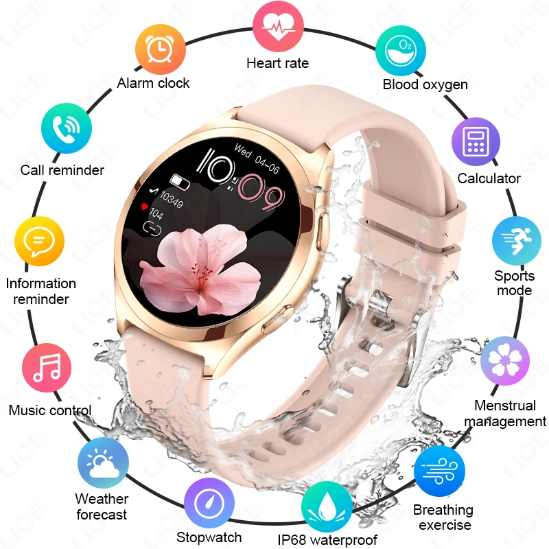 LIGE Luxury Smart Watch For Woman 1.27