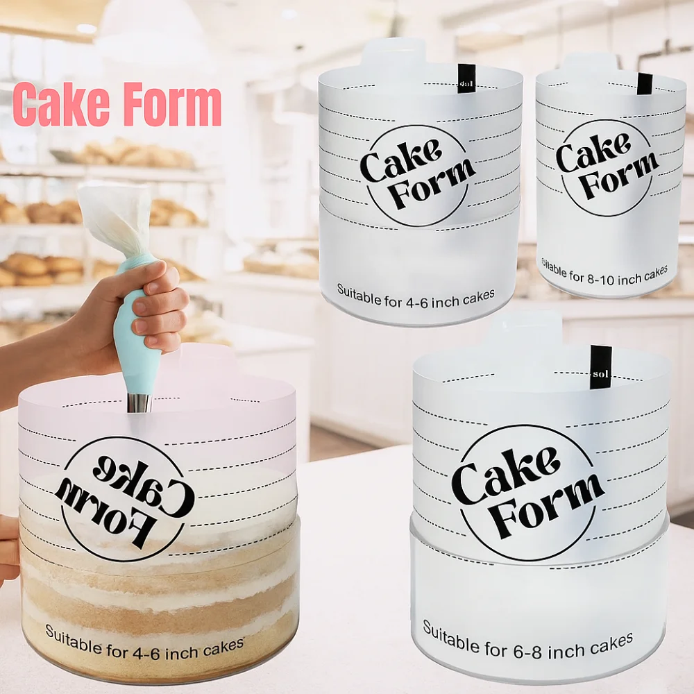 

Бытовая акриловая регулируемая форма для торта, матовая прозрачная круглая форма для торта, многоразовая форма для торта «сделай сам», форма для выпечки новорожденного