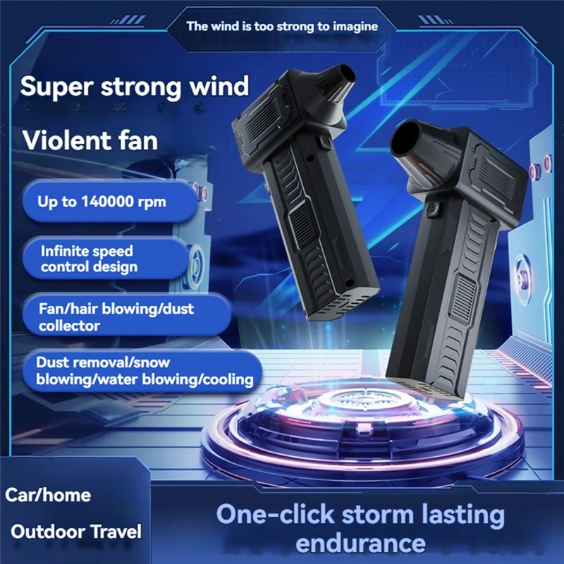 Powerful Turbo Fan High-Speed 140,000 RPM 3 Adjustable Speed Rechargeable Clear For Car Computer Keyboard Lens-Hot