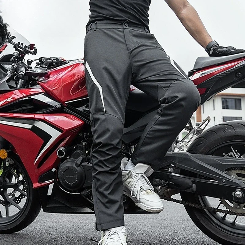 Motorcycle riding pants four-season breathable mesh locomotive rider anti-drop airflow pants casual elastic cycling racing pants