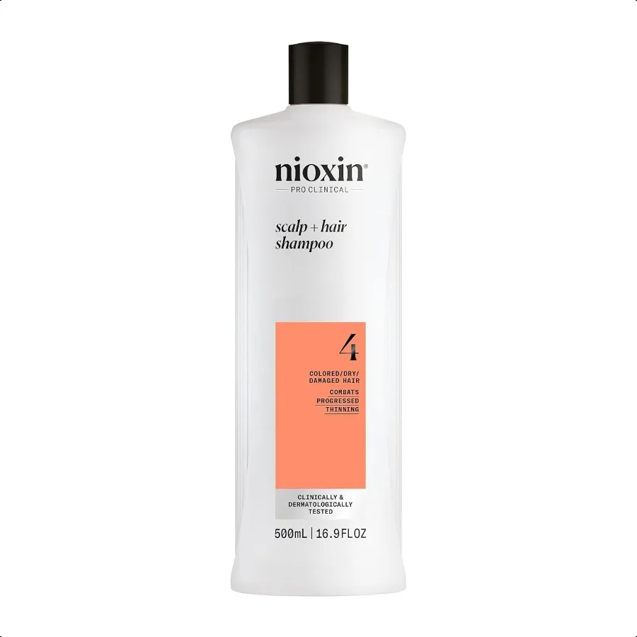 Nioxin System 4 Kopfhaut- und Haarverdickungsshampoo für gefärbtes, trockenes, geschädigtes Haar mit hervorragendem Ausdünnung, sorgt für lebendige Farben
