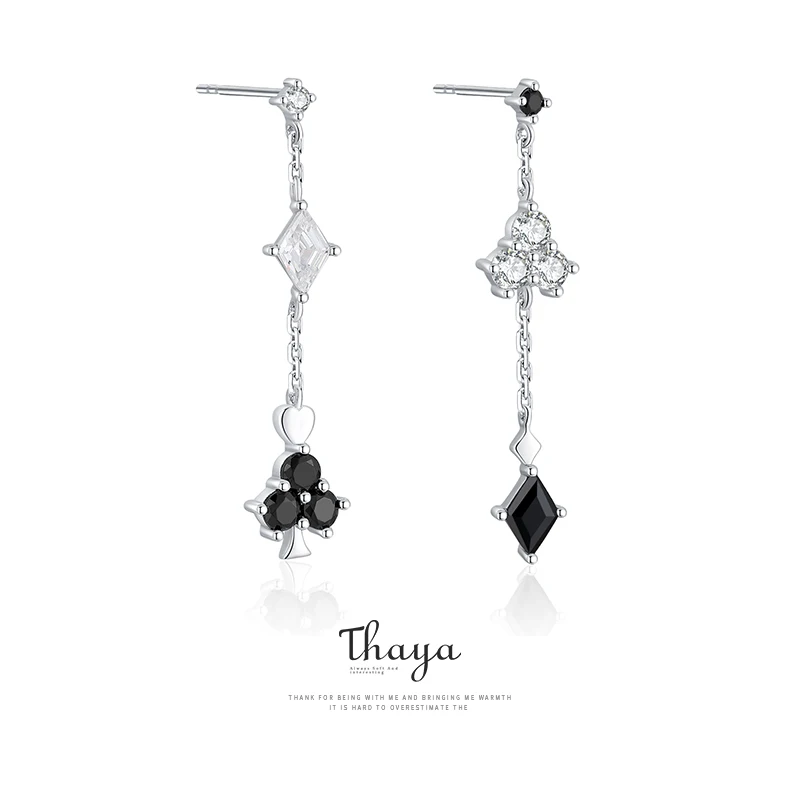 Thaya Fairy Tales Series Silver Drop Earrings Original Design 925 Silver Crystal Earring For Women Engagement Gift Fine Jewerlry