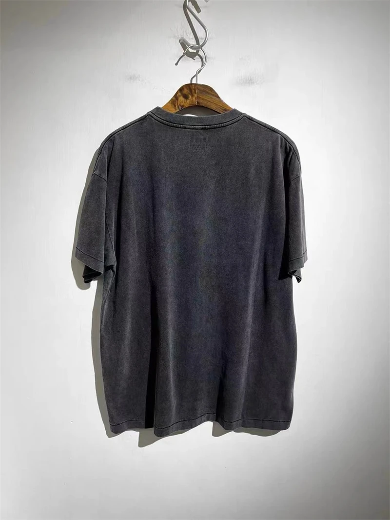 Summer Top EPIDE Cigarette Box Print Retro Short Sleeved High Street Casual Loose Vintage T-shirt Oversize Washed Pure Cotton