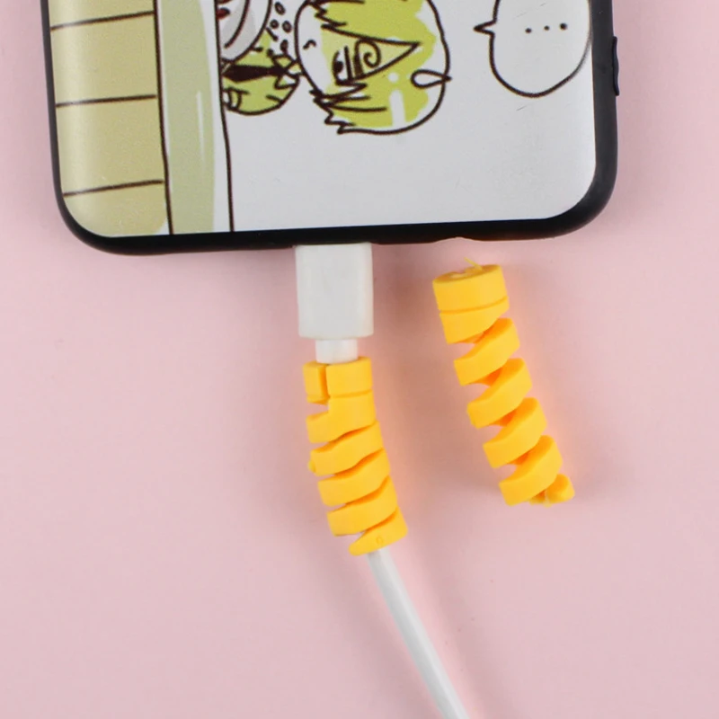 50Pcs Spiral Silicone Cable Wrap Protector Anti-break Data Cable Sleeve Mouse USB Charger Cable Winder Wholesale