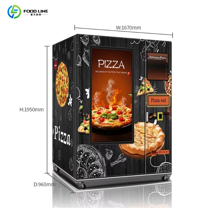 Distributeur automatique de pizzas d'extérieur, magnifique, durable, facile à déplacer, avec service
