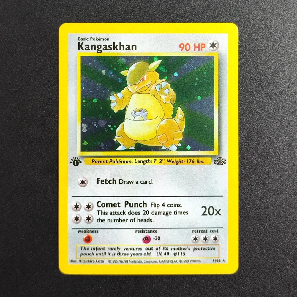 

Proxy Pokemon Card EN Gym Challenge 1st Kangaskhan 5/64 Super Rare Collectibles Card Single Classic Anime Cards Toys