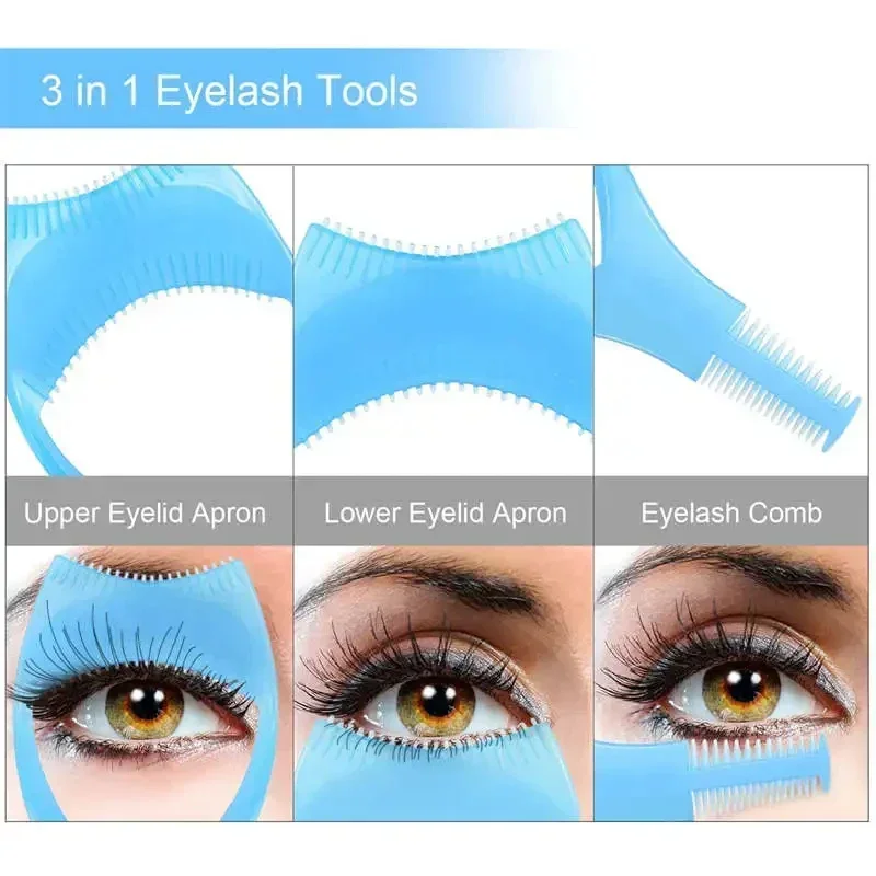 1/2Pcs 3 in 1 Eyelashes Tools Mascara Shield Applicator Guard Card Eyelash Guide for Beauty Cosmetic Makeup Tool Eyelash Curler