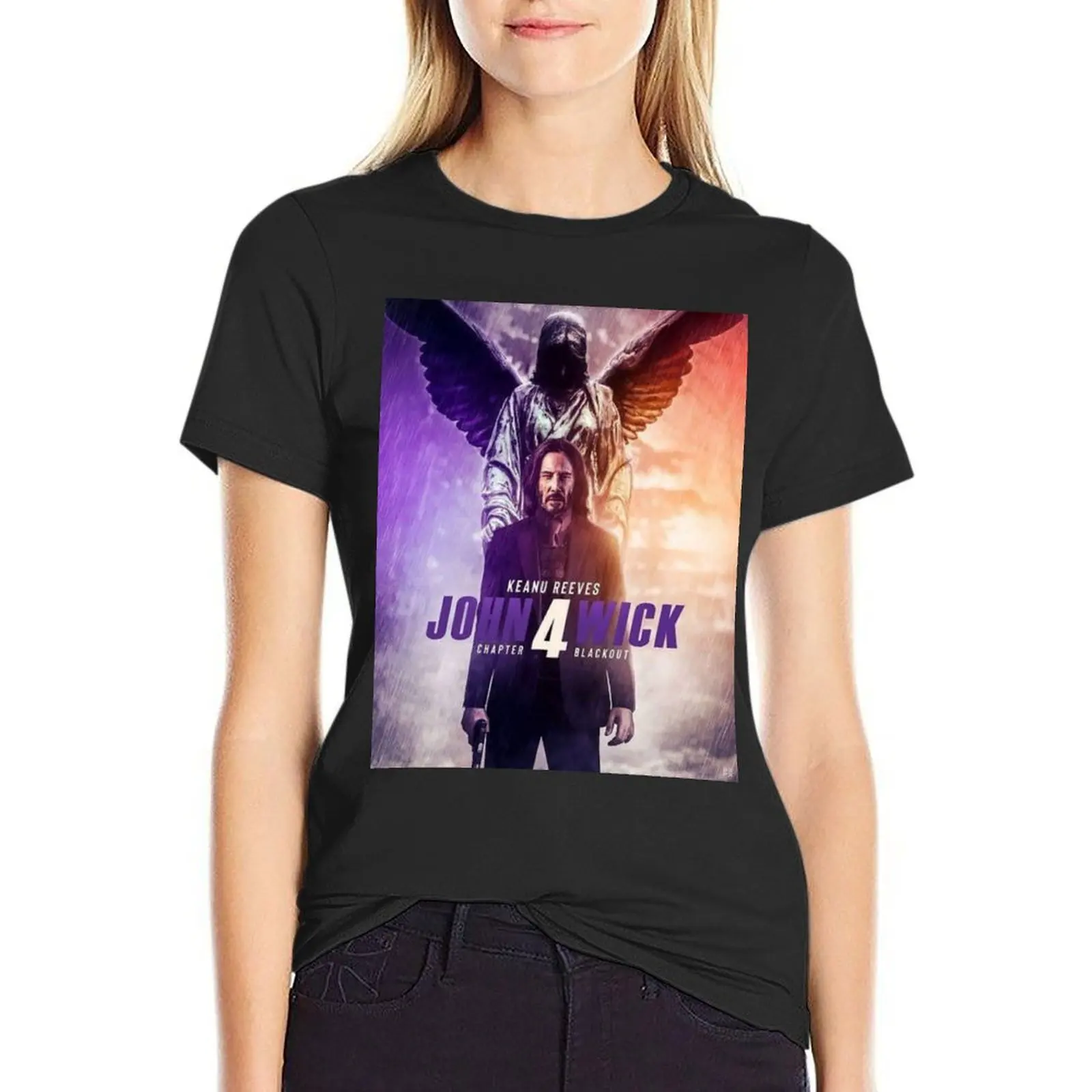 john wick 4 poster T-Shirt quick drying kawaii clothes t shirts for Women loose fit