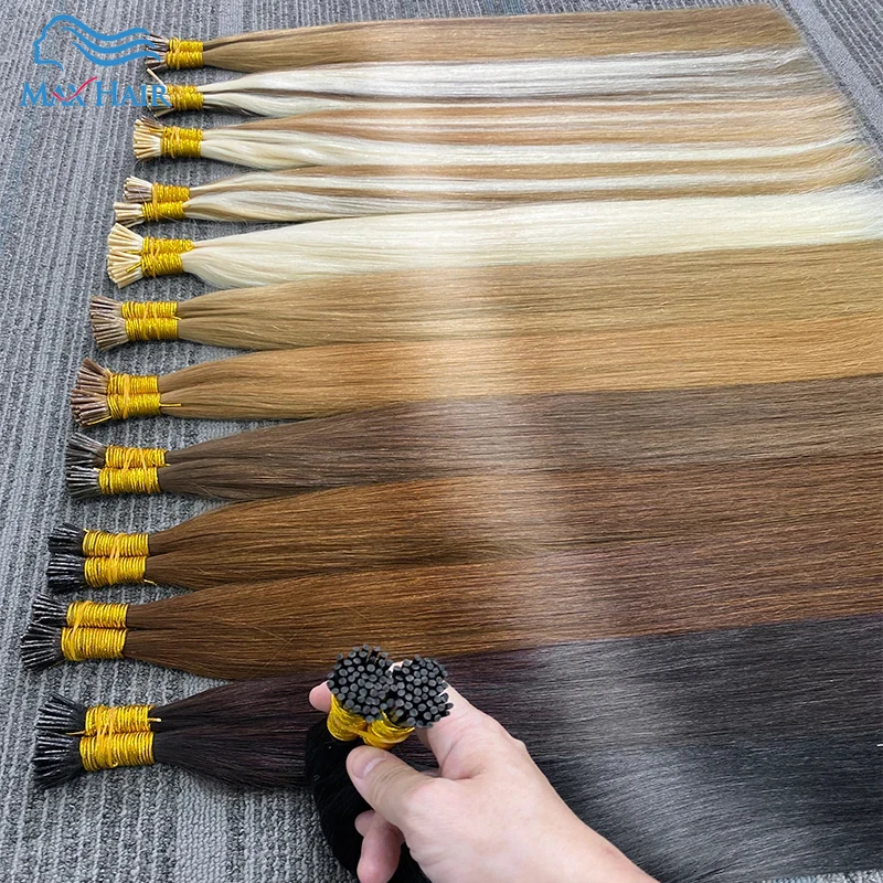 I Tip Hair Extension Straight Human Hair Extension  1g/Strand 50pc/Set Capsule Keratin Natural Fusion Human Hair Extension