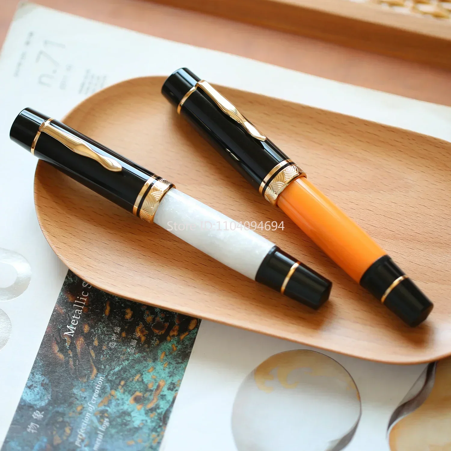 New Majohn P139 Resin Fountain Pen EF/F/M Nib All Brass Piston System Large Capacity Writing Gift Luxury Pens